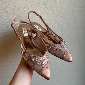 Badgley Mischika Hanna Sling Back Sunkissed Nude Satin
